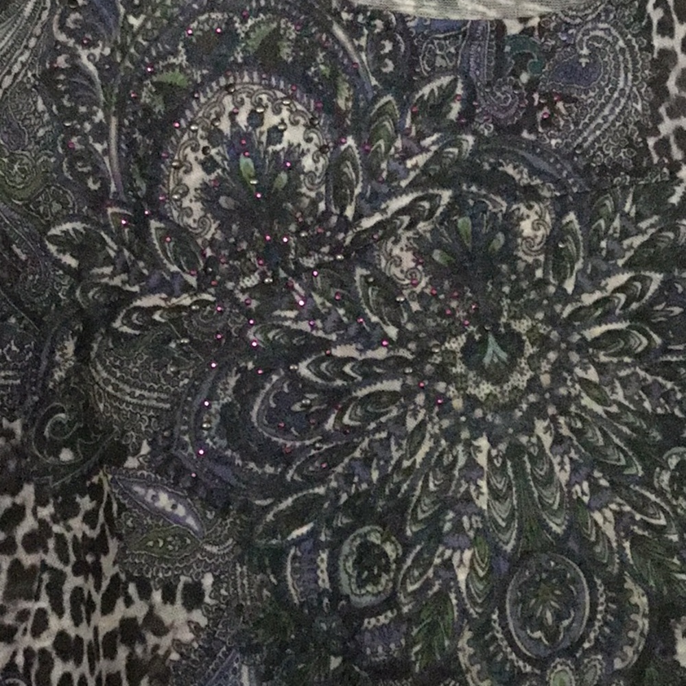 One World Leopard Print & Design Ruffle Sleeve Women’s Top - Picture 9 of 11
